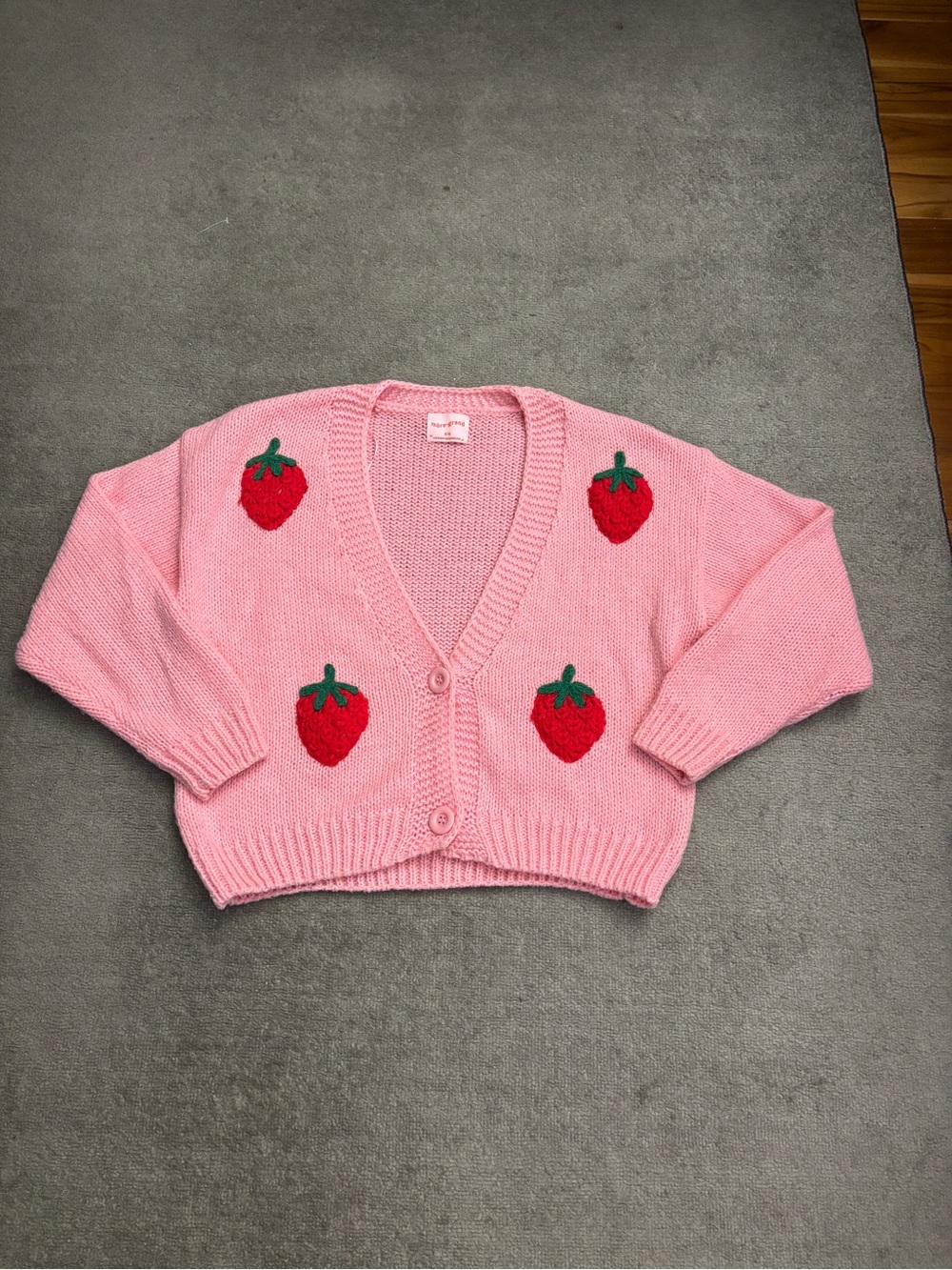 Mure + Grand Strawberry Puff Cardigan Kawaii Pink Red Women’s